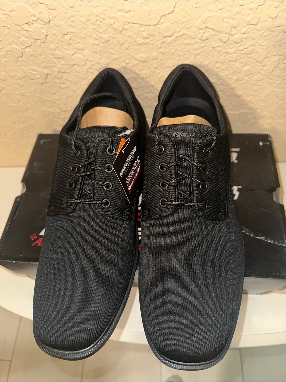 Skechers Black Men's Casual Oxford Lace-Up Shoes